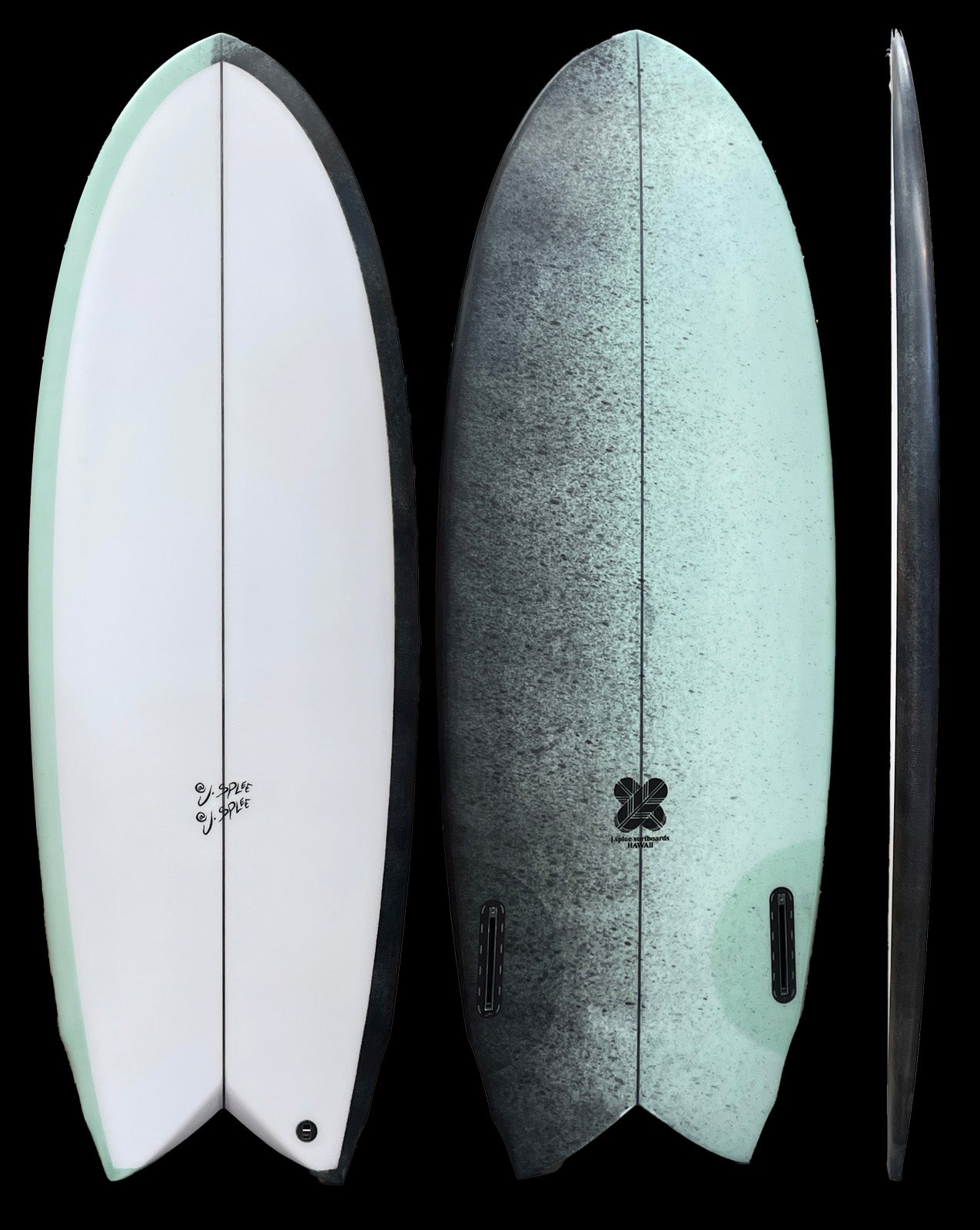 BOOGIE FISH - 5'00" X 21 X 2 5/8, 33.5L BLACK/MINT ACID