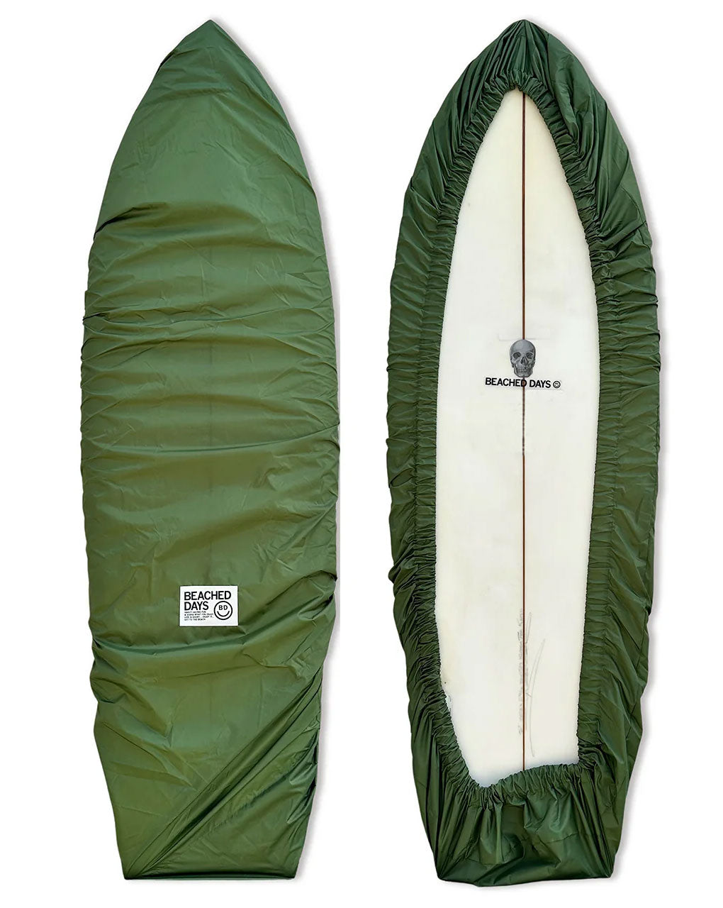 BEACHED DAYS SURFBOARD DECK COVER for SHORTBOARD (5'0"~ 6'6") - MILITARY