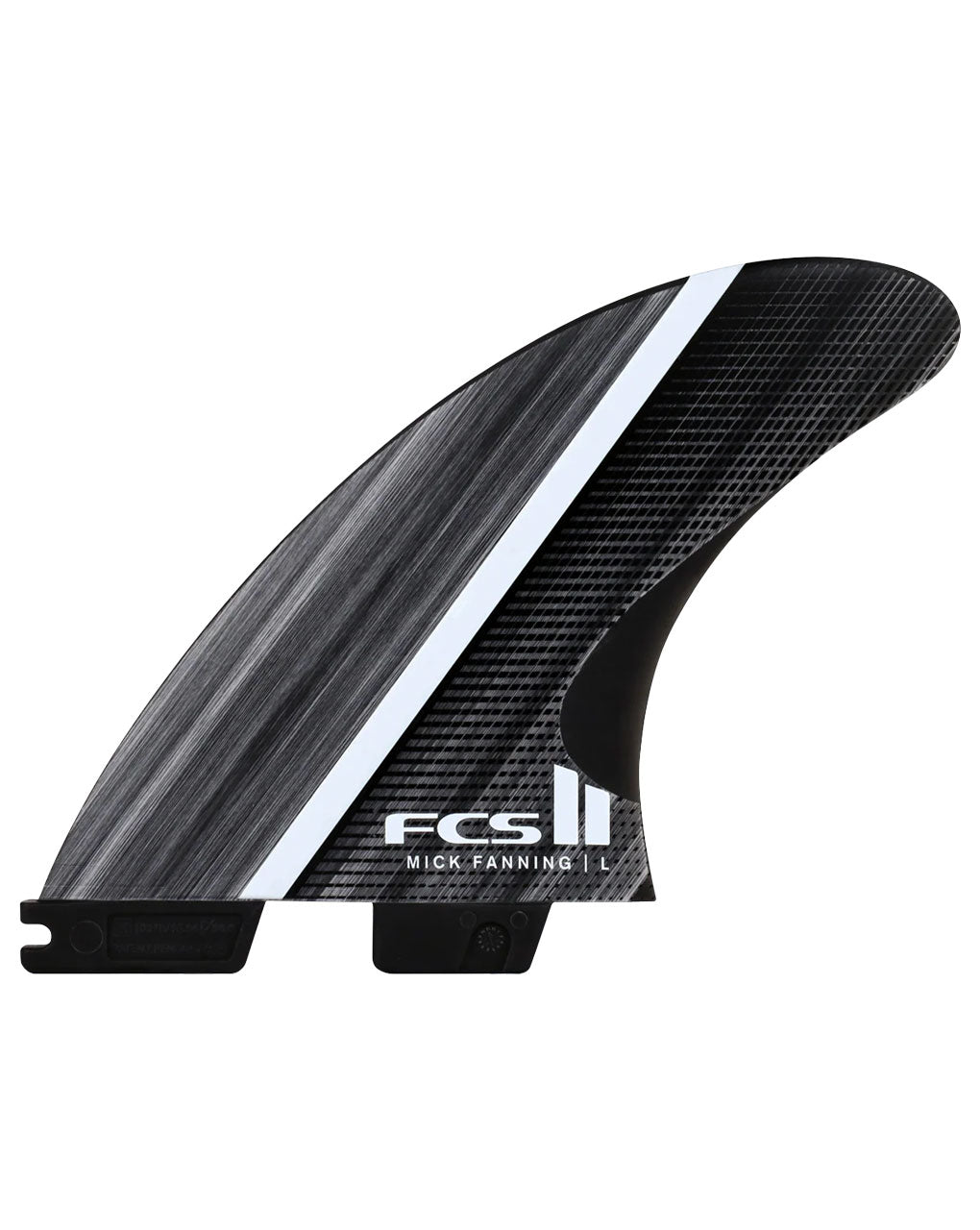 FCS II MF / MICK FANNING GLASS FIBER FUSION MEDIUM TRI FIN - SMOKE/WHITE
