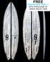 VOLCANIC GREAT WHITE - 5'10" X 19 15/16 X 2 5/8, 32L TWIN+1