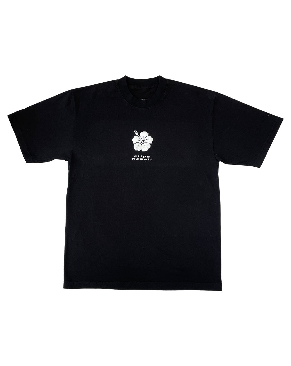 HIBISCUS PUFF TEE - BLACK