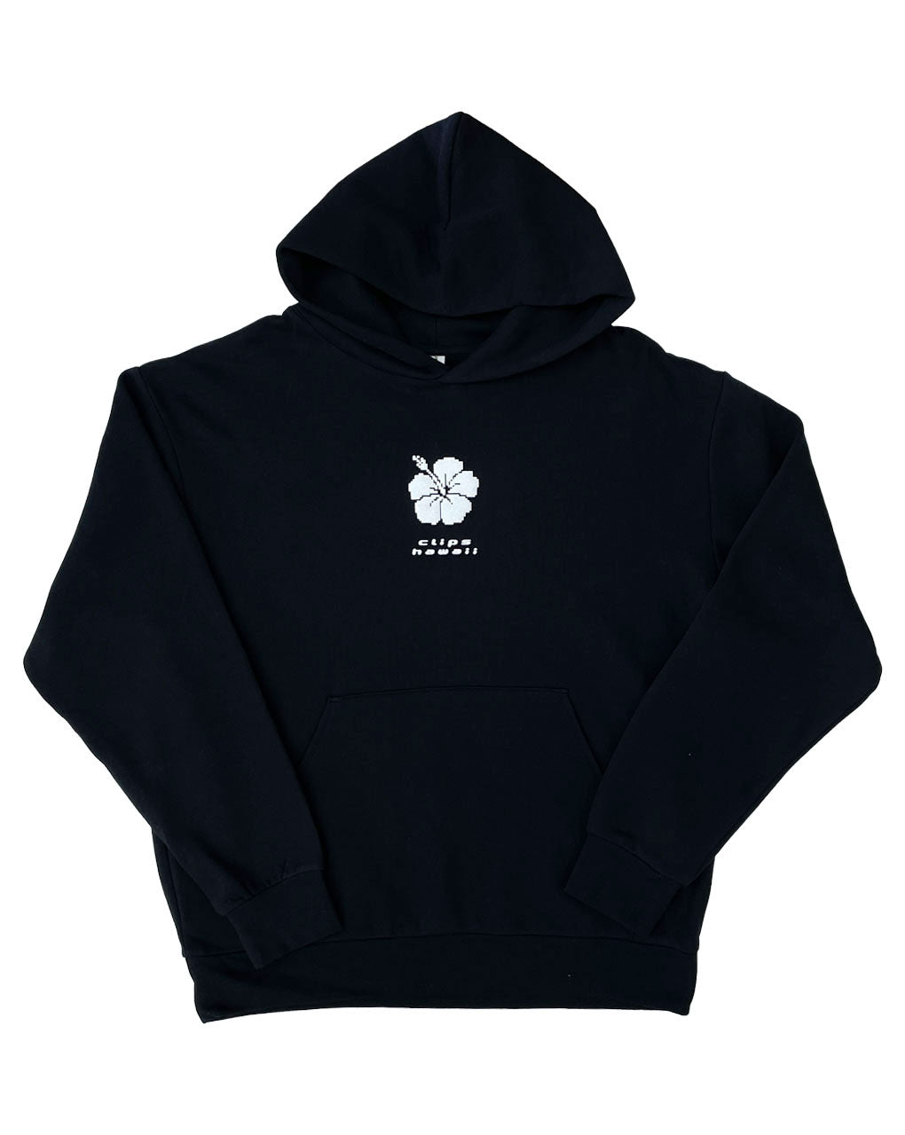 HIBISCUS PUFF HOODIE - BLACK