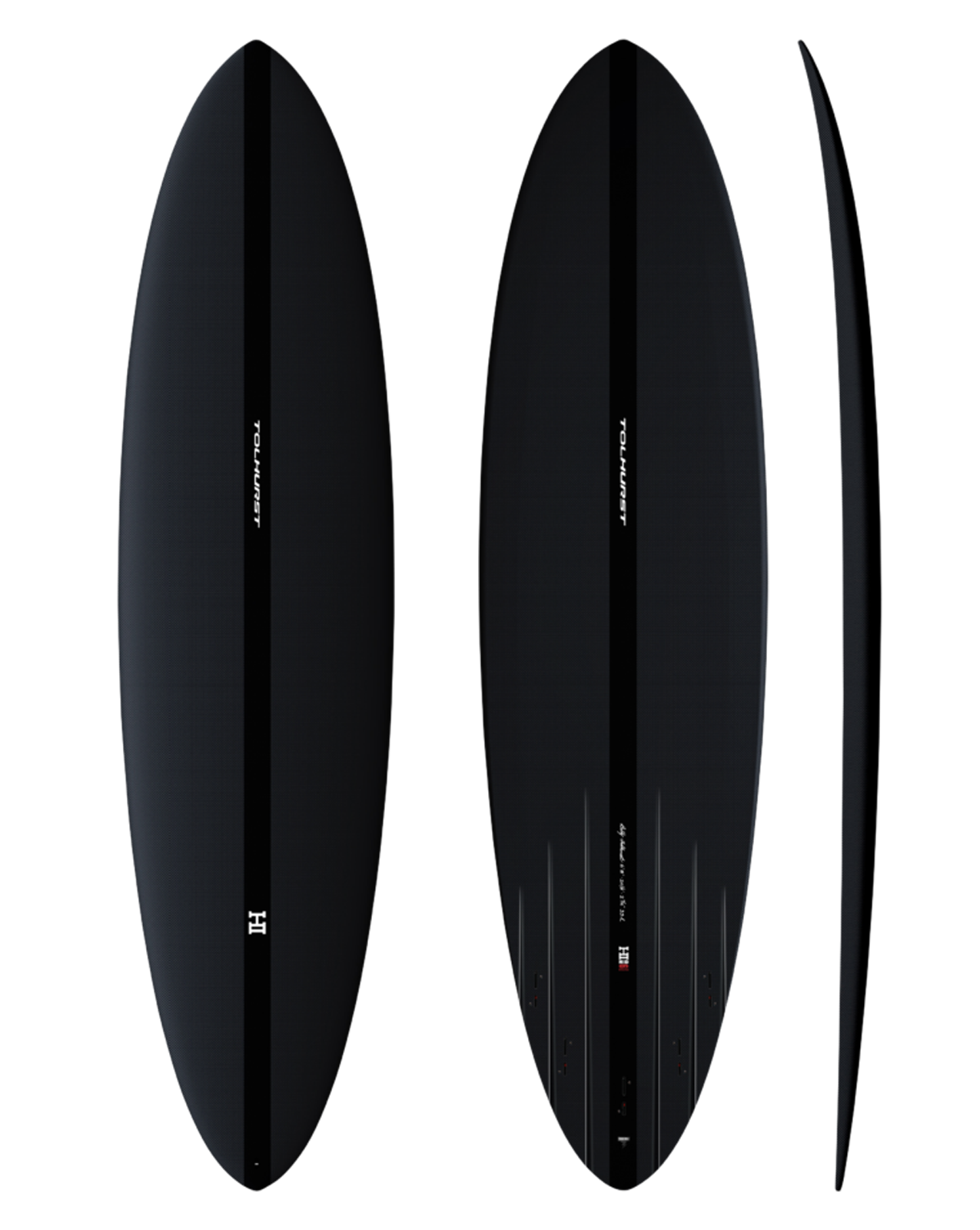 THUNDERBOLT BLACK MID 6 MINI - 6'08" X 20 1/4 X 2 11/16, 39L FCS2 CARBON