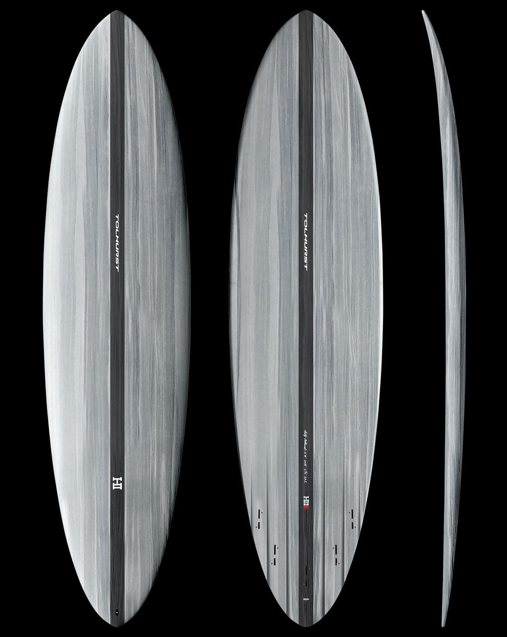 [RENTAL] THUNDERBOLT BLACK MID 6 MINI - 6'04" X 20 X 2 5/8, 36L GREY/CARBON 5FIN FCS2
