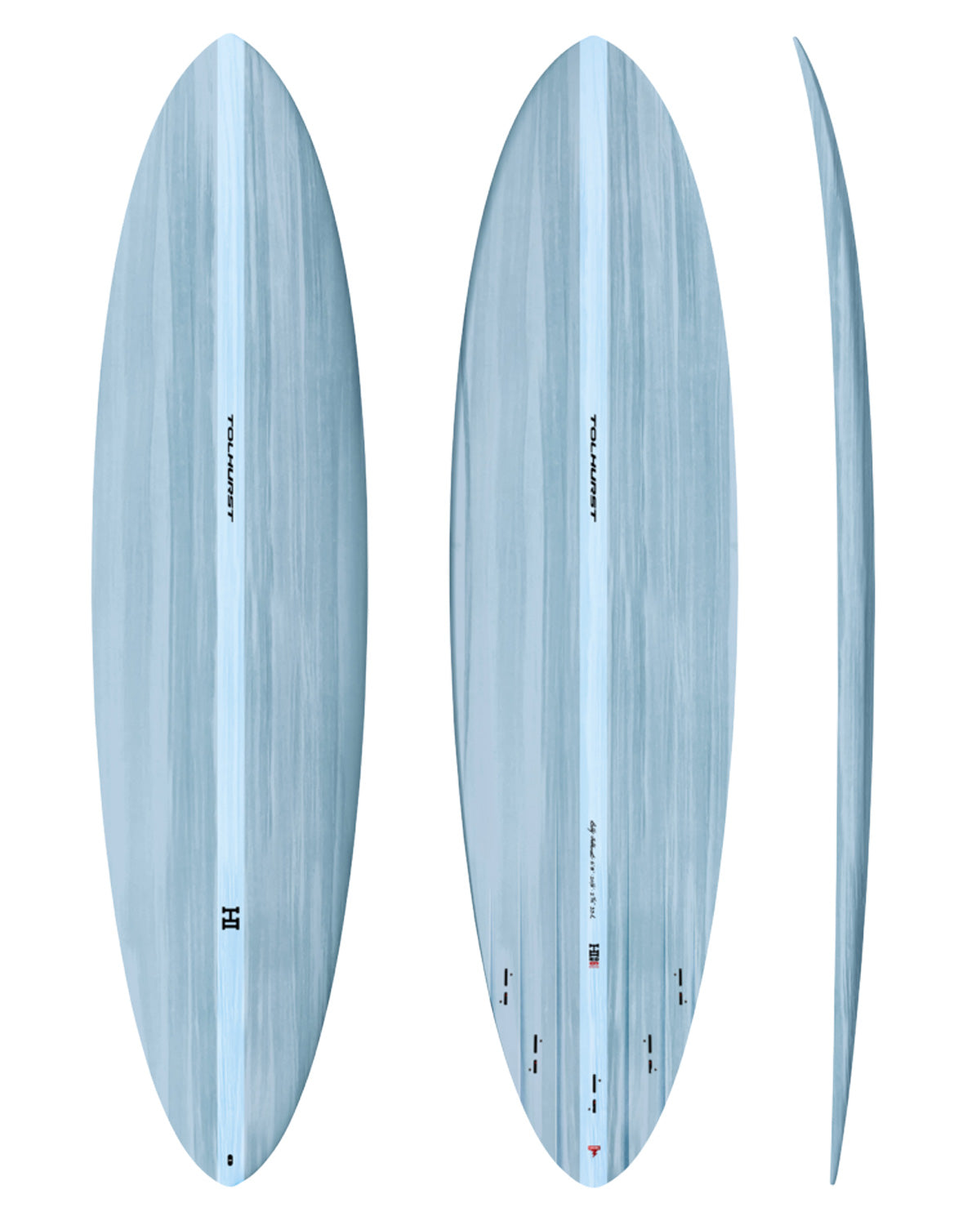 THUNDERBOLT RED MID 6 MINI - 6'08" X 20 1/4 X 2 11/16, 39L FCS2 LIGHT BLUE 5-FIN