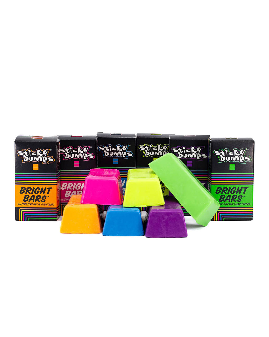 STICKY BUMPS BRIGHT BARS / COLORED SURF WAX for WATER TEMPERATURE 58–74°F / 14–23°C