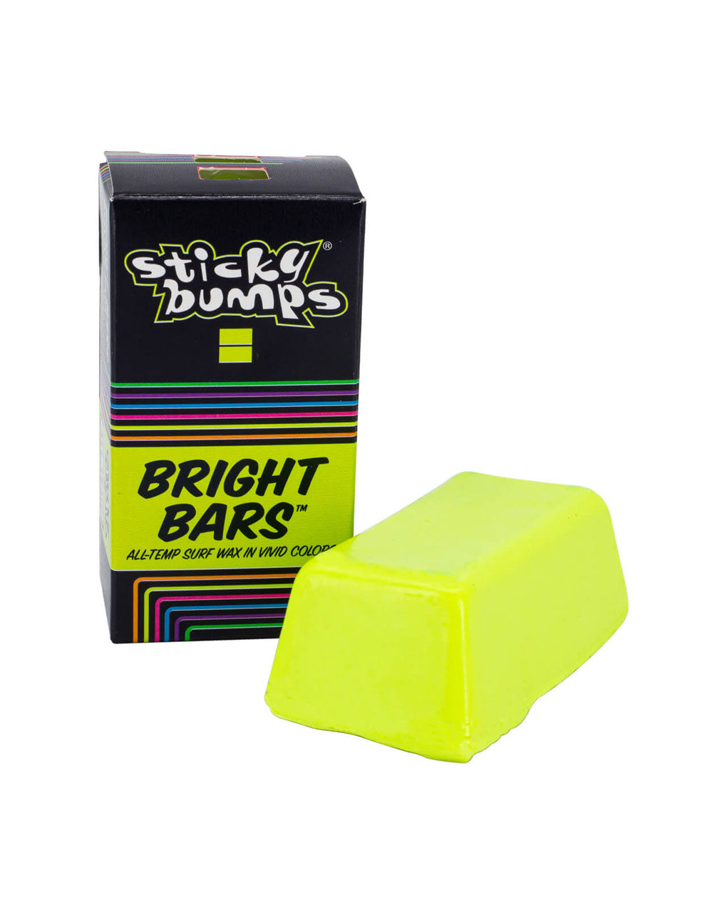 STICKY BUMPS BRIGHT BARS / COLORED SURF WAX for WATER TEMPERATURE 58–74°F / 14–23°C