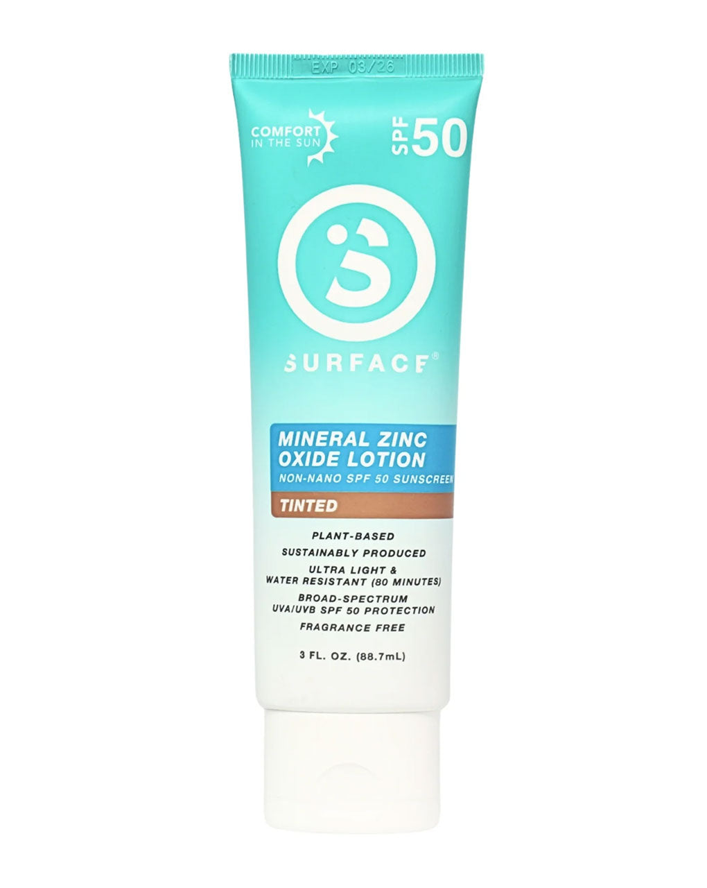 SURFACE SPF50 MINERAL SUNSCREEN LOTION 3OZ. - TINTED