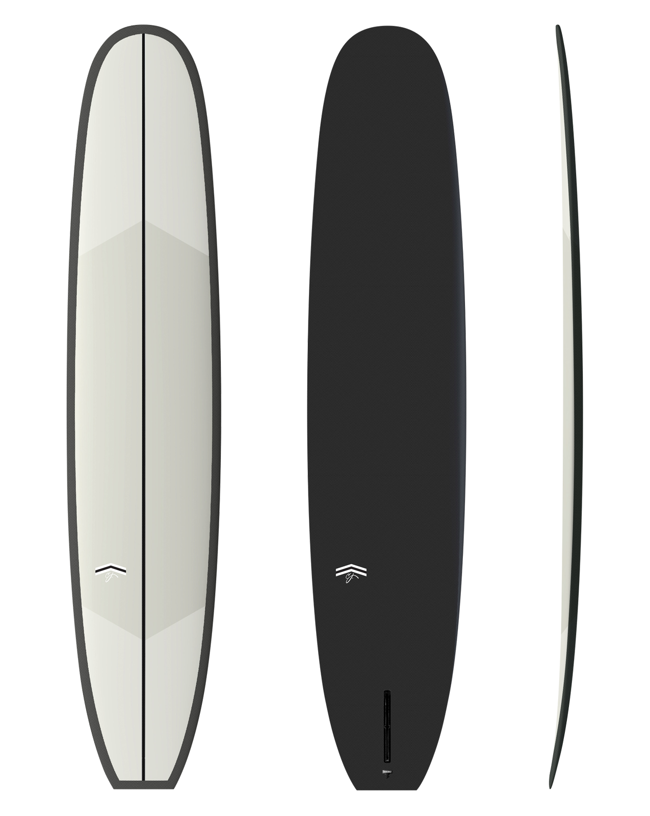 THUNDERBOLT BLACK SPROUT 2.0 - 9'06" X 23 1/2 X 3 3/16, 76.17L GRAY DECK / CARBON RAIL&amp;BOTTOM 