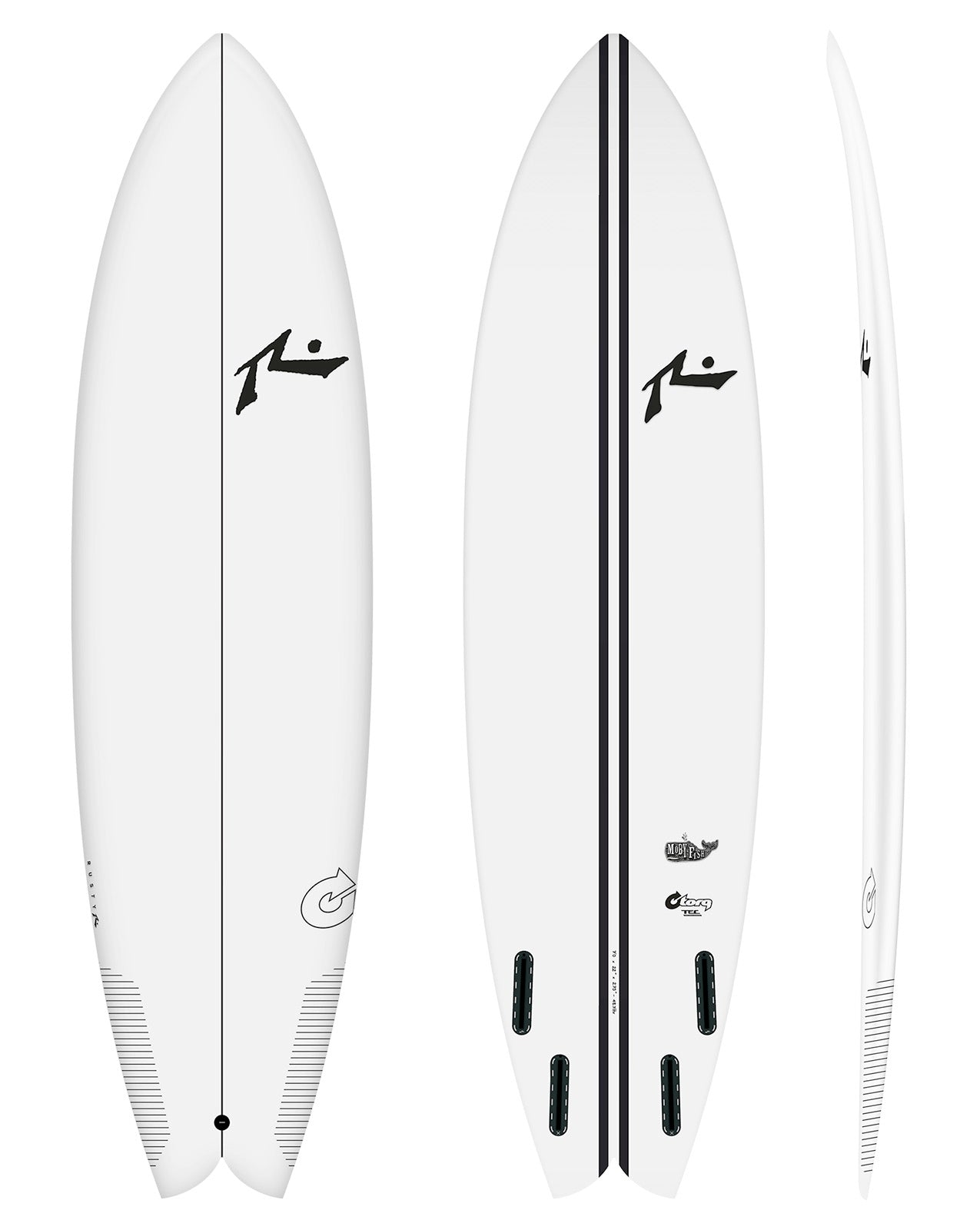 TEC RUSTY MOBY FISH - 7'00" X 22 X 2 3/4, 48.7L FUTURES QUAD WHITE