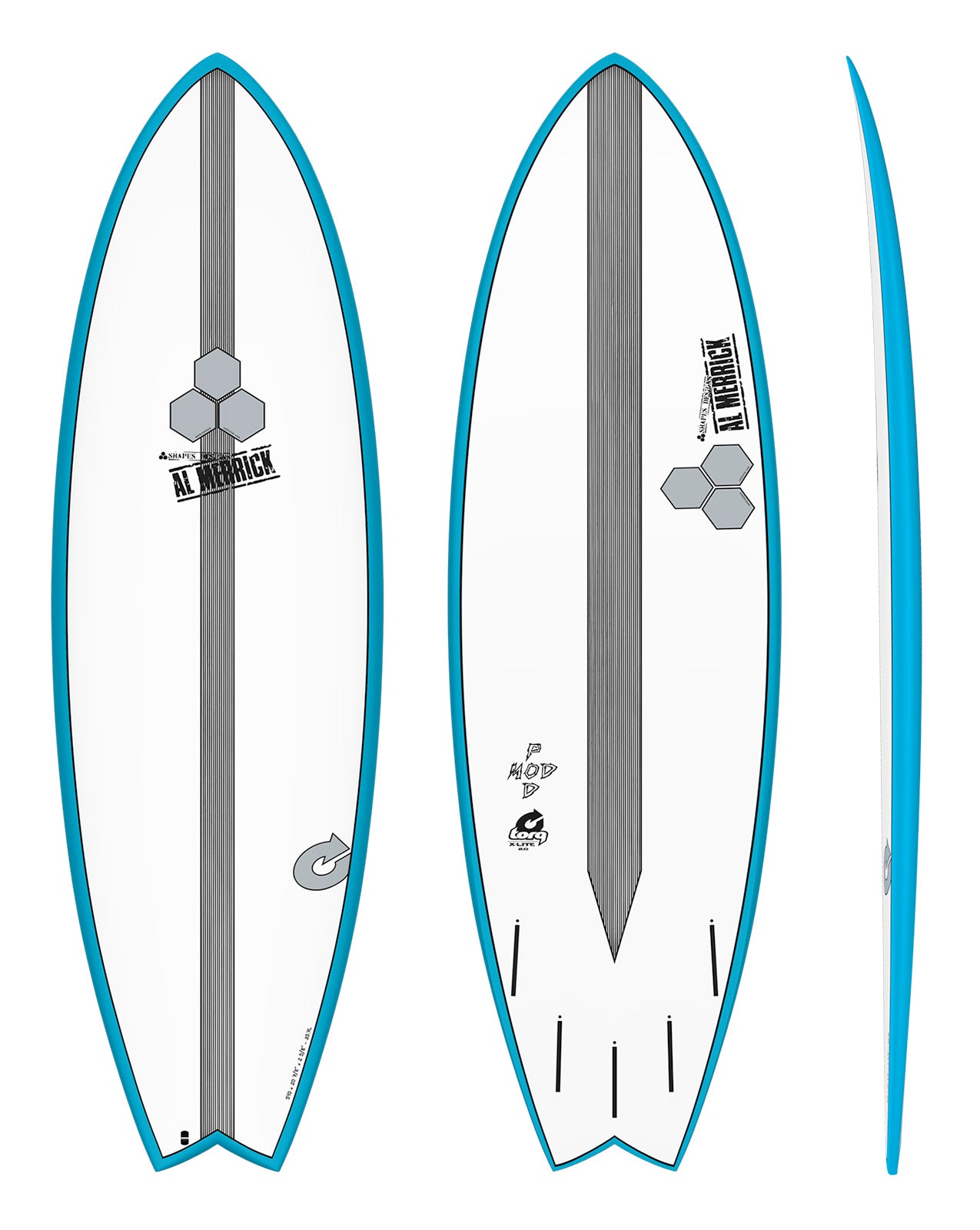 X-LITE POD MOD - 5'10" X 20 7/8 X 2 5/8, 35.7L FUTURE 5P BLUE RAIL