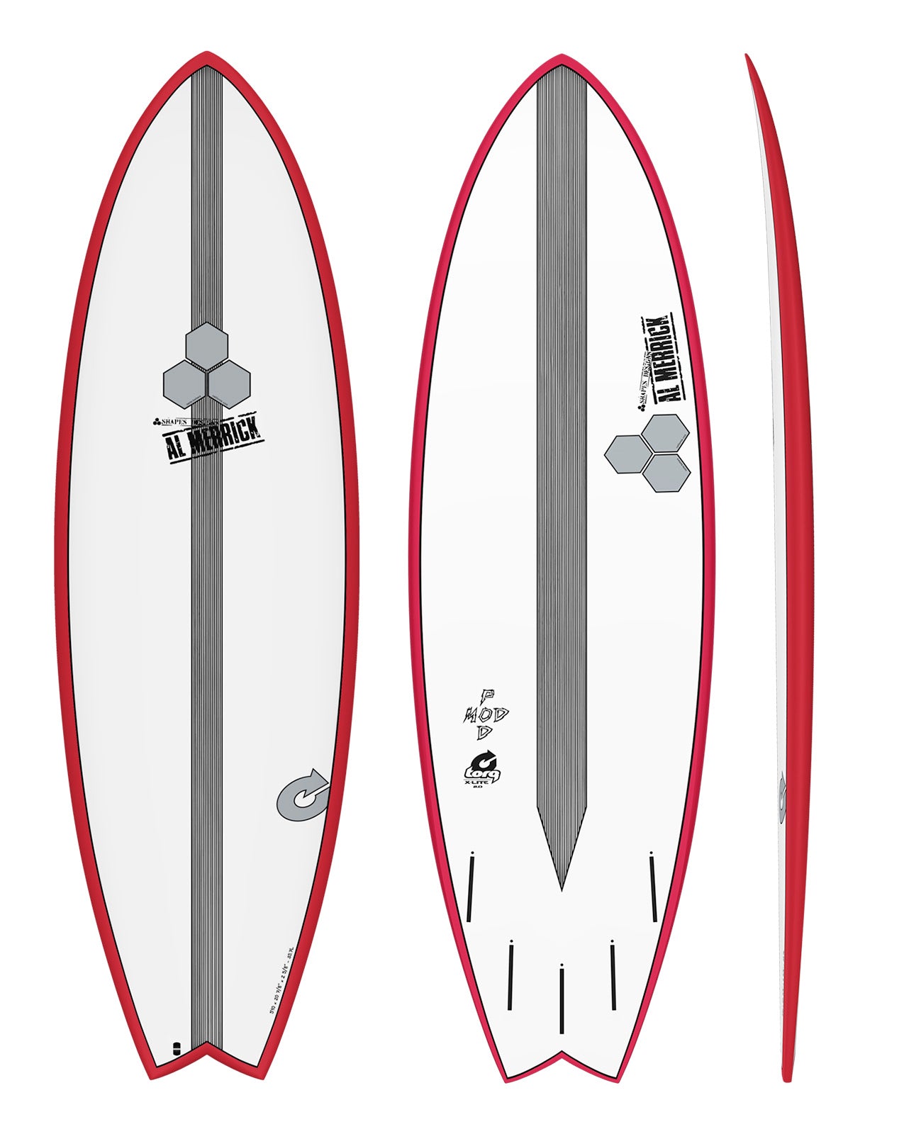 X-LITE POD MOD - 6'02" X 21 3/8 X 2 3/4, 40.5L FUTURE 5P RED RAIL