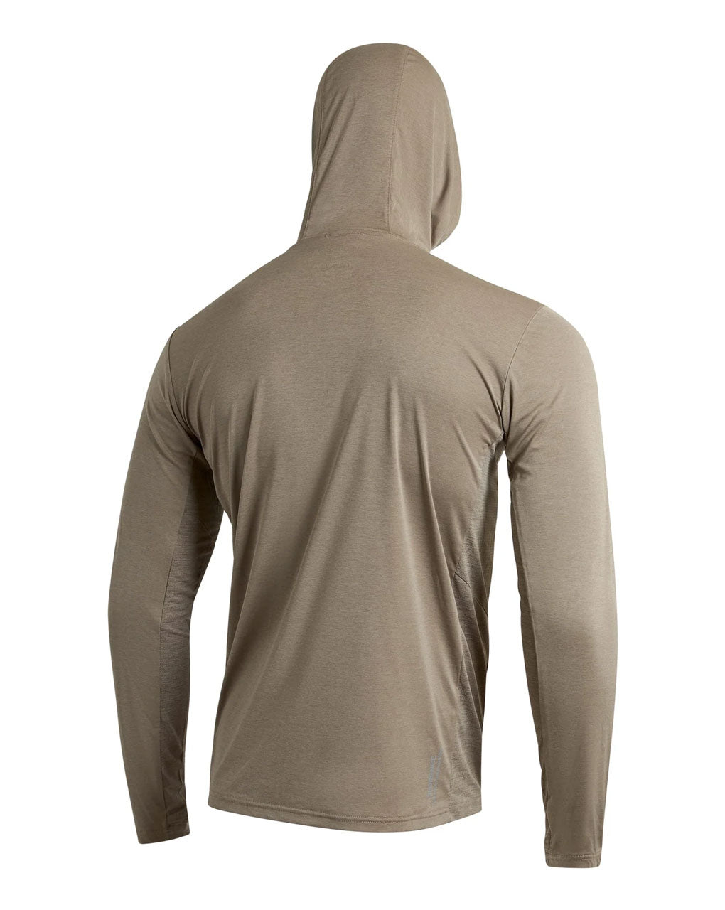 SUN PRO LONG SLEEVE CROSSOVER HOODED UPF SHIRT - HEATHER VINTAGE KHAKI