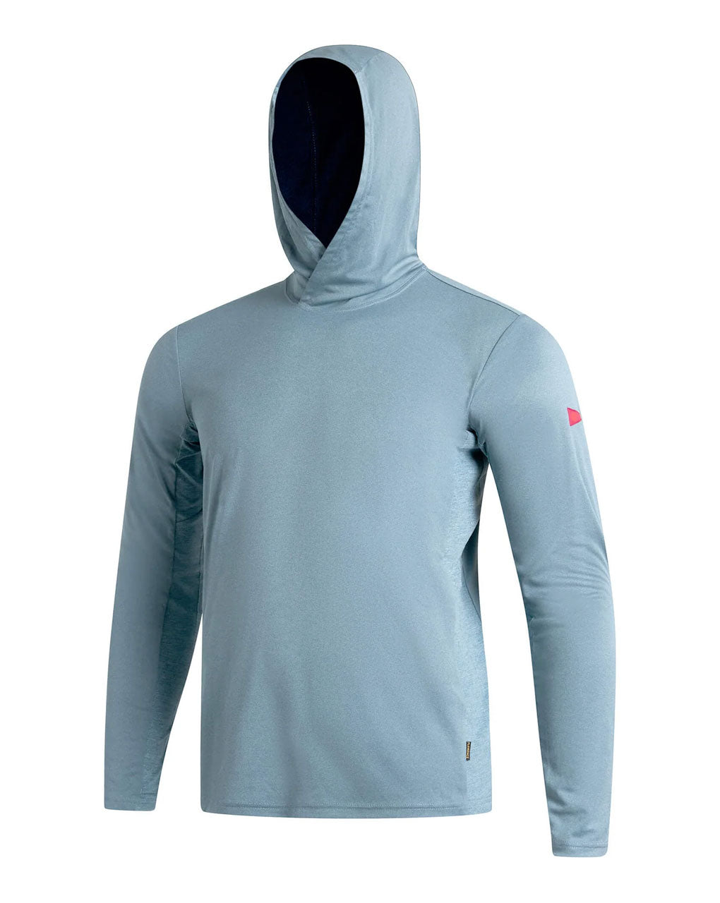 SUN PRO LONG SLEEVE CROSSOVER HOODED UPF SHIRT - HEATHER LIGHT SEA BLUE