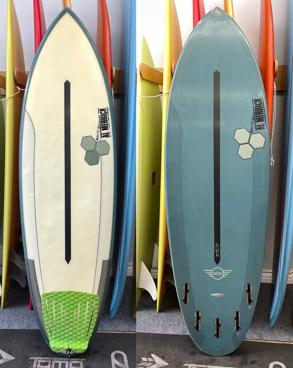 USED SURF-TECH X CHANNEL ISLANDS MINI - 5'09" X 20 1/4 X 2 1/2, 34.0L FCS2