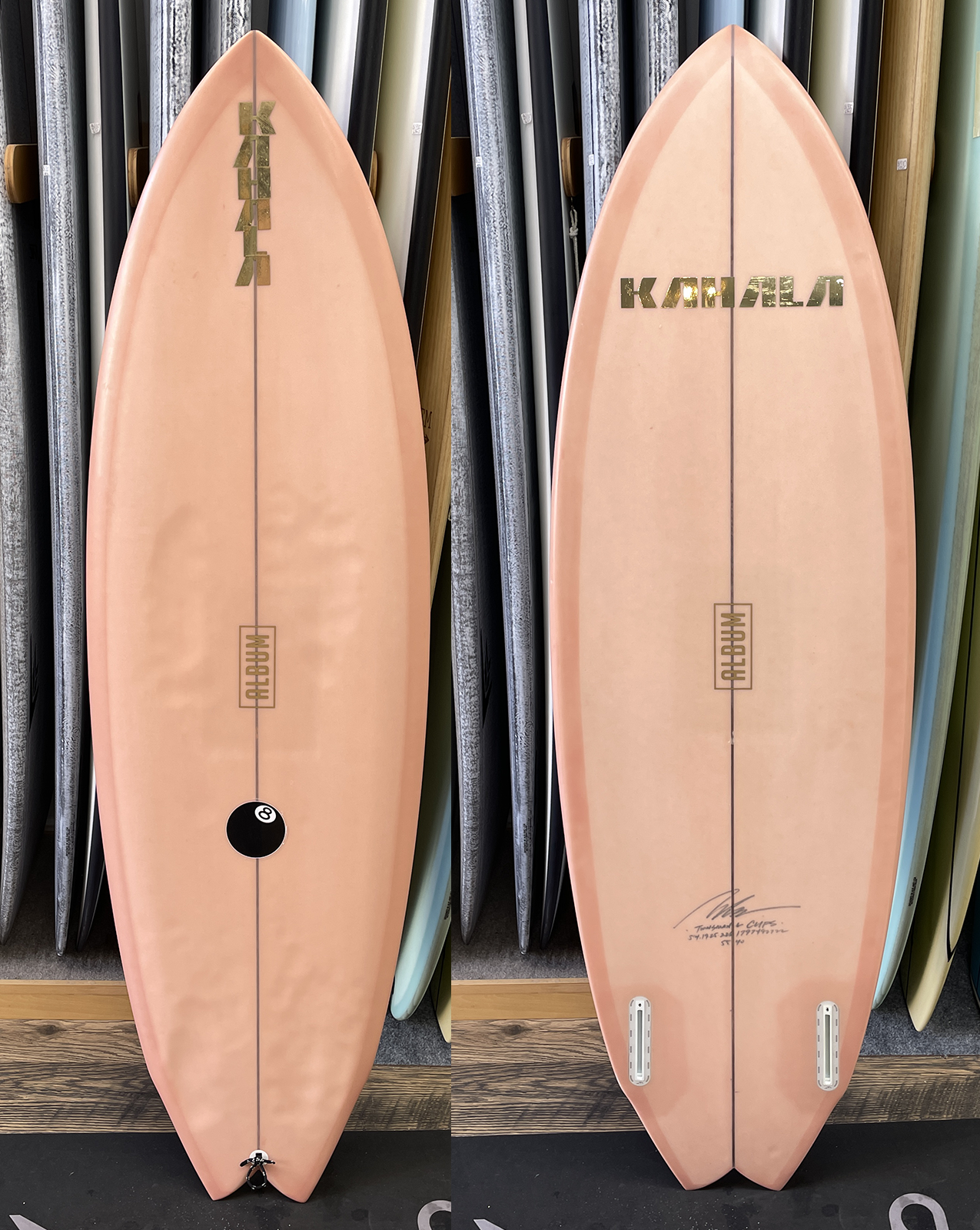 USED TWINSMAN - 5'10" X 19.6 X 2.58 FUTURES BLACK&amp;WHITE ABSTRACT
