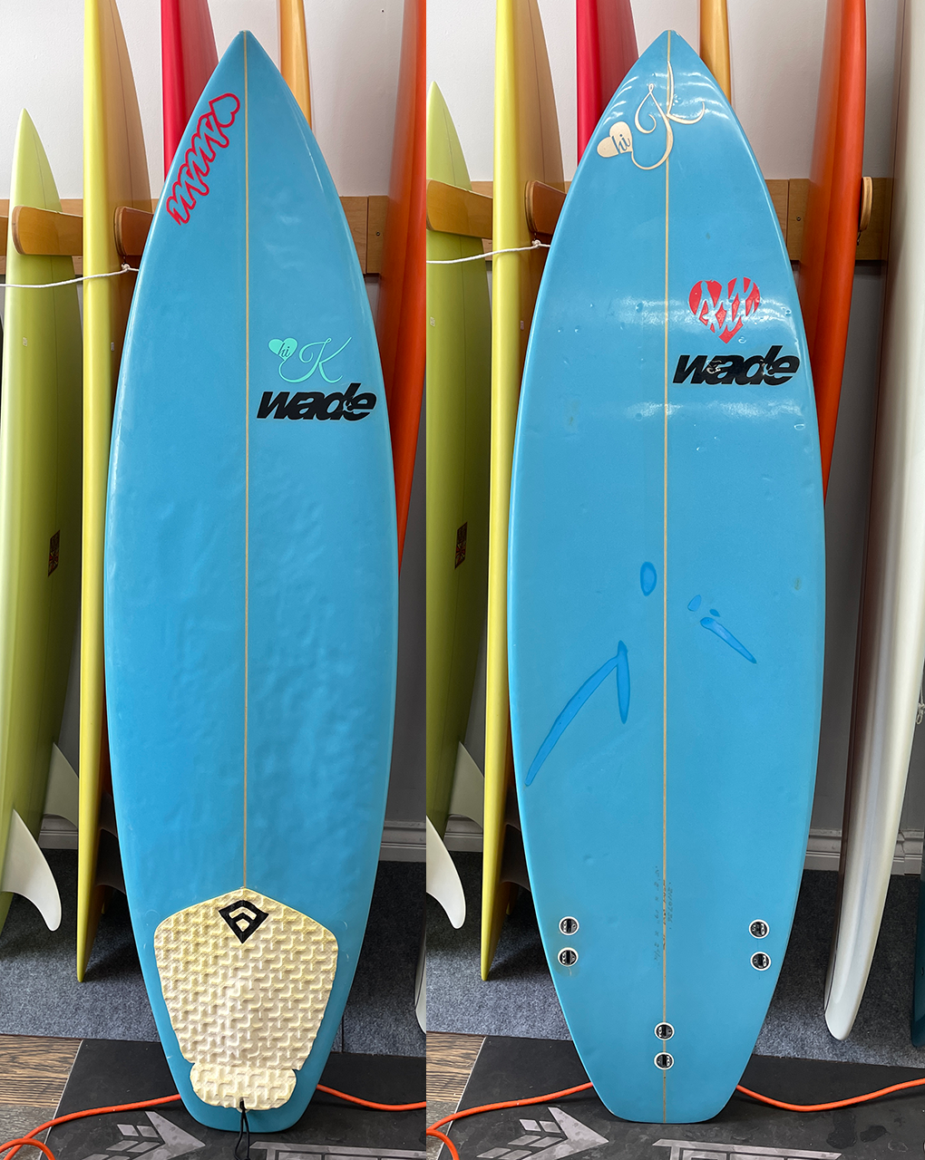 USED WADE SURFBOARD - 5'8" X 19 X 2 5/16, 26L~27L (estimated) FCS