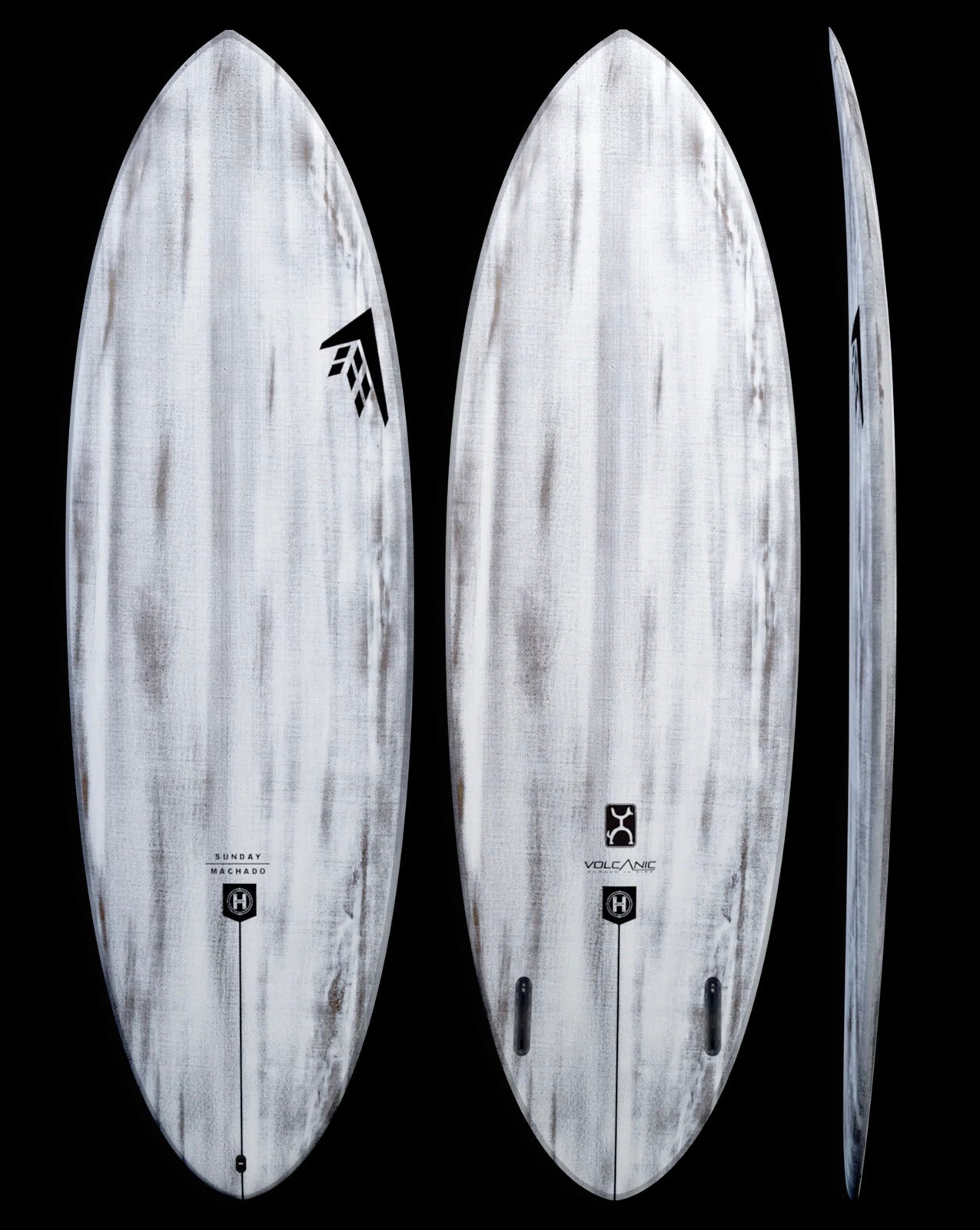 VOLCANIC SUNDAY - 7'03" X 21 7/8 X 3 1/8. 56.7L FUTURES TWIN