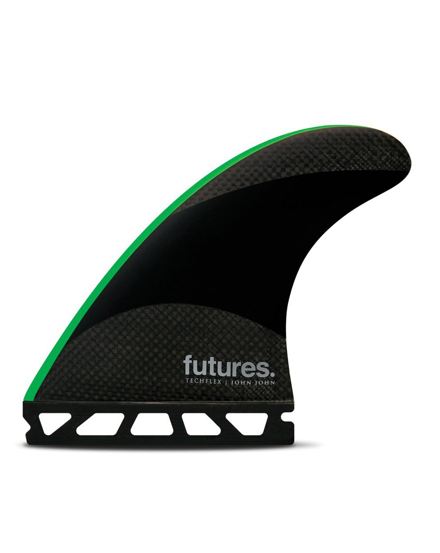 FUTURES. JOHN JOHN TECHFLEX THRUSTER MEDIUM - BLACK/NEON GREEN