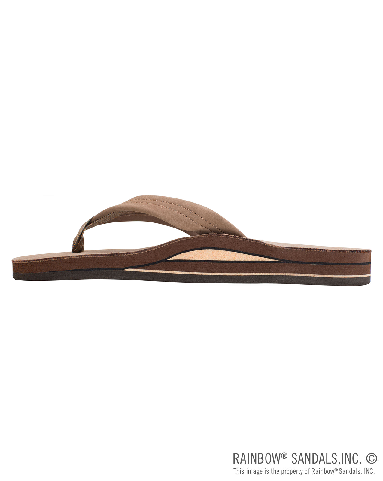 PREMIER LEATHER DUBLE LAYER SANDAL - DARK BROWN