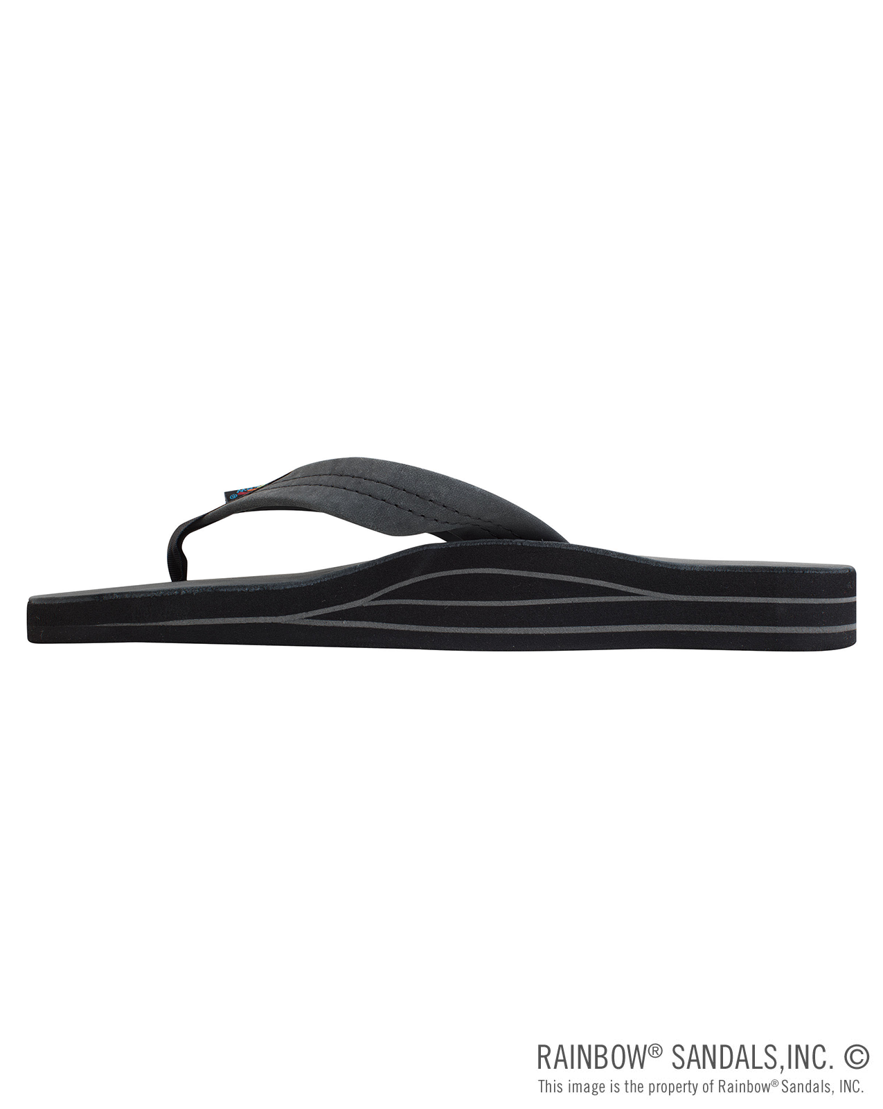 PREMIER LEATHER DUBLE LAYER SANDAL - BLACK