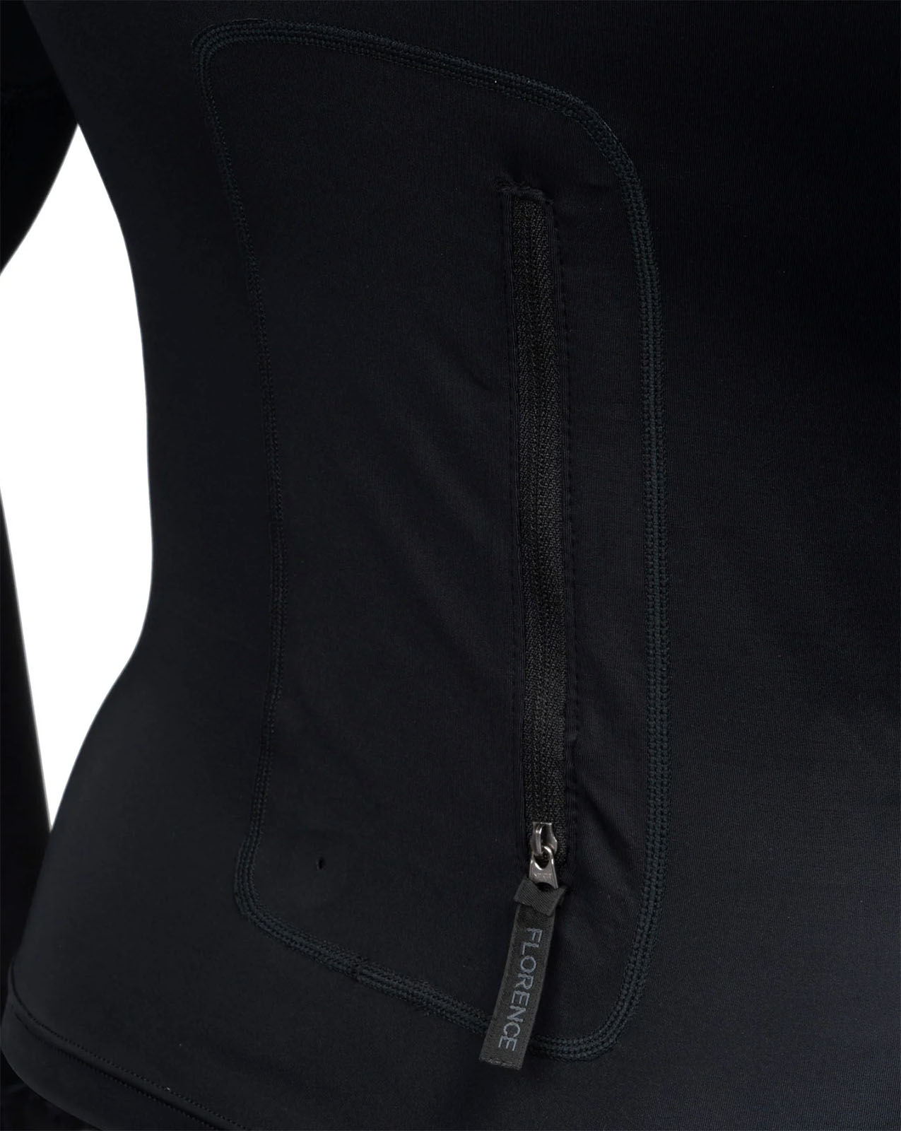 LONG SLEEVE UTILITY POCKET HOODED RASHGUARD - BLACK