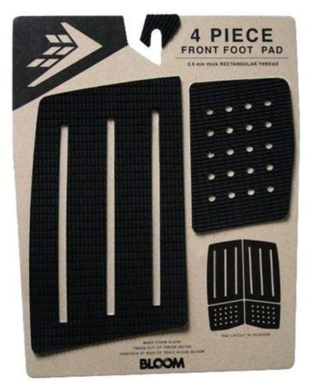 FIREWIRE 4PC FRONT TRACTION PAD - BLACK