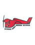 TRUE AMES GREENOUGH AIRPLANE STICKER LARGE - RED
