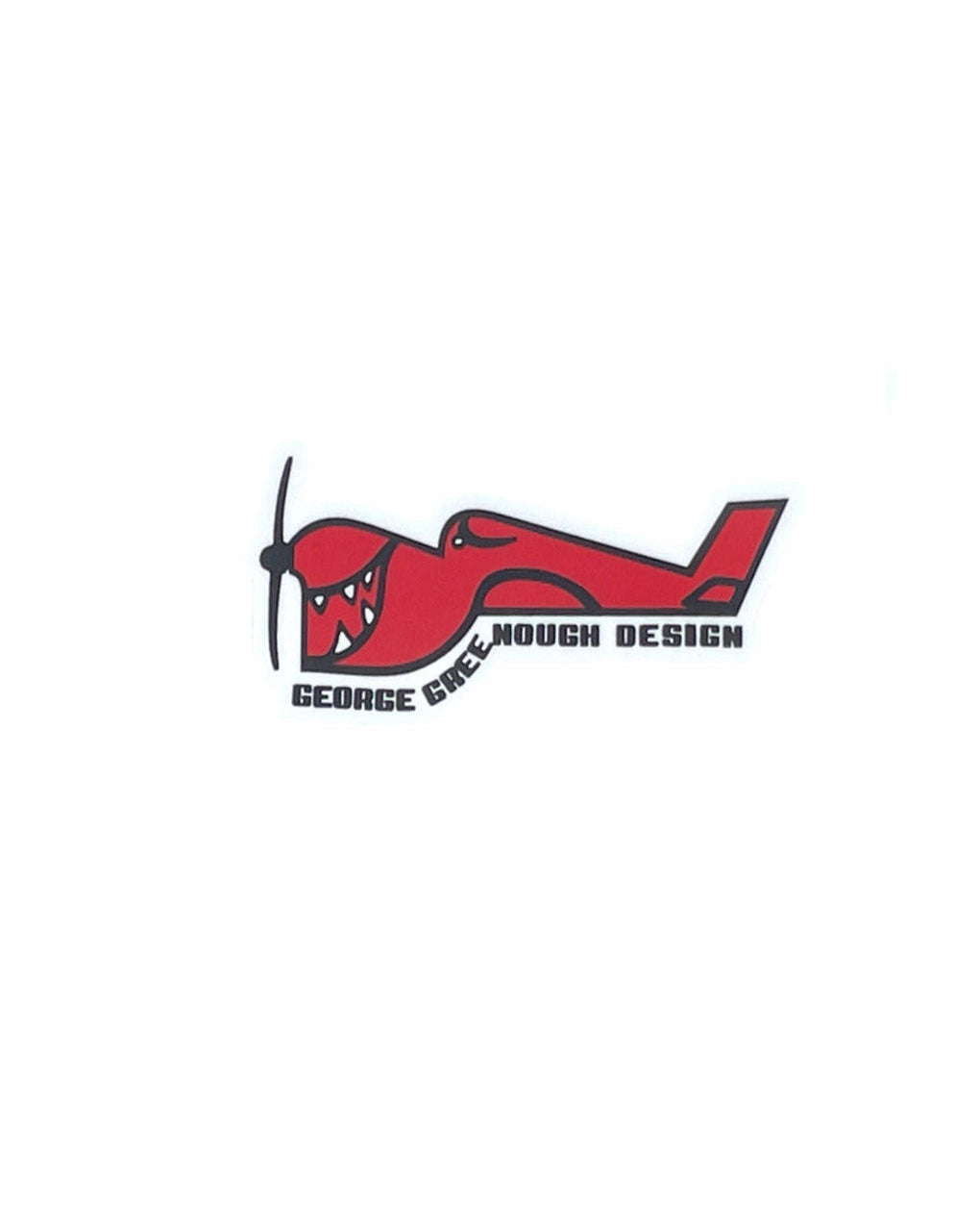 TRUE AMES GREENOUGH AIRPLANE STICKER SMALL - RED